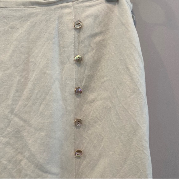 CRAZY HORSE COLLECTION Linen Blend Cottage Prairie Lagenlook Midi Skirt Size 14 - Picture 3 of 8